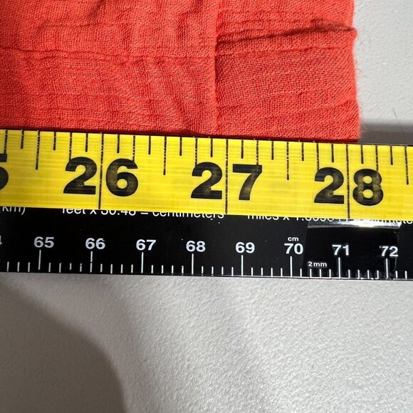 Sundance Pants Womens Small Orange Gauze Button Front Straight Leg Coastal Beach - Picture 12 of 16